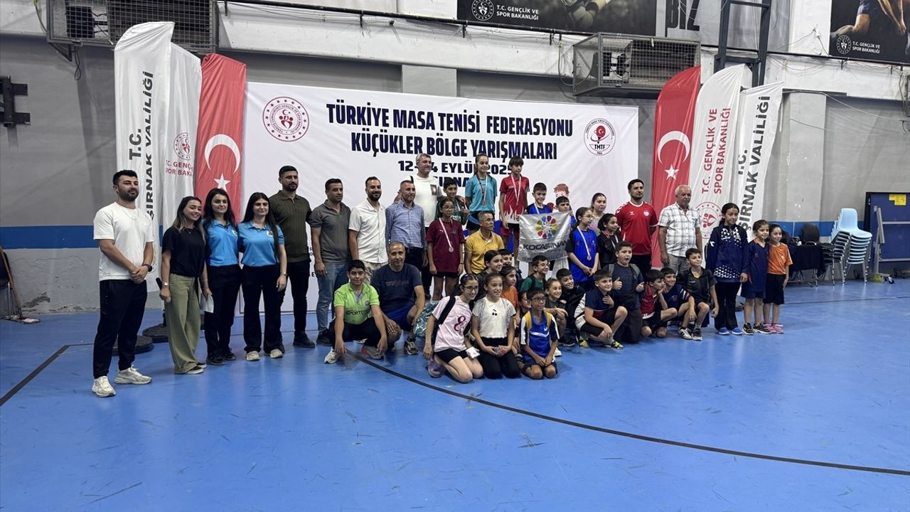 Şırnak'taki Masa Tenisi Küçükler Bölge Şampiyonası Tamamlandı