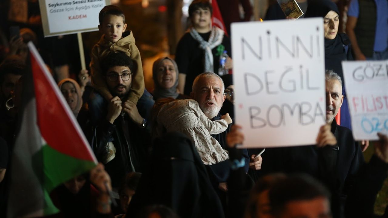 Aydın'da Filistin'e Destek Yürüyüşü Düzenlendi