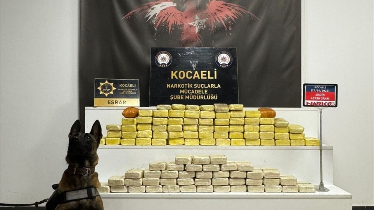 Kocaeli'de Uyuşturucu Operasyonu: 45 Kilogram Eroin Ele Geçirildi