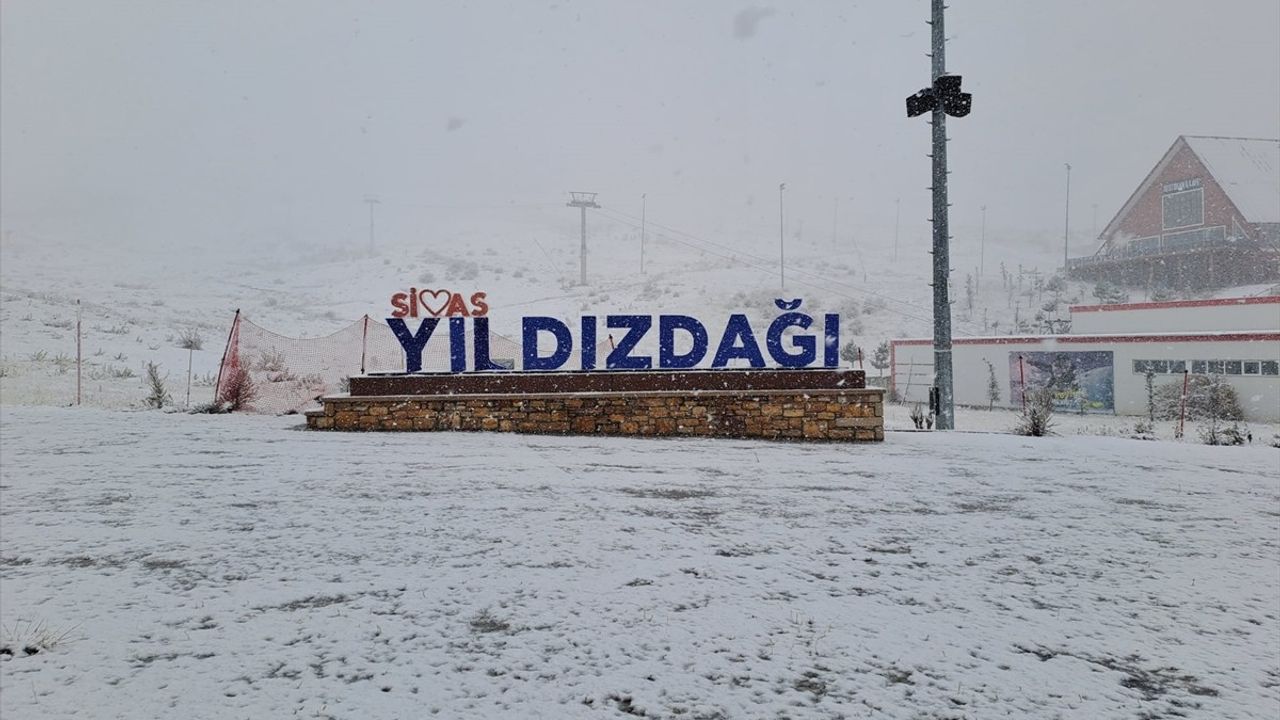 Sivas'ta Yıldız Dağı Kayak Merkezi İlk Karını Aldı