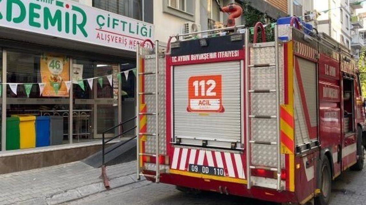 Aydın Efeler'de markette elektrik kaynaklı yangın büyümeden söndürüldü