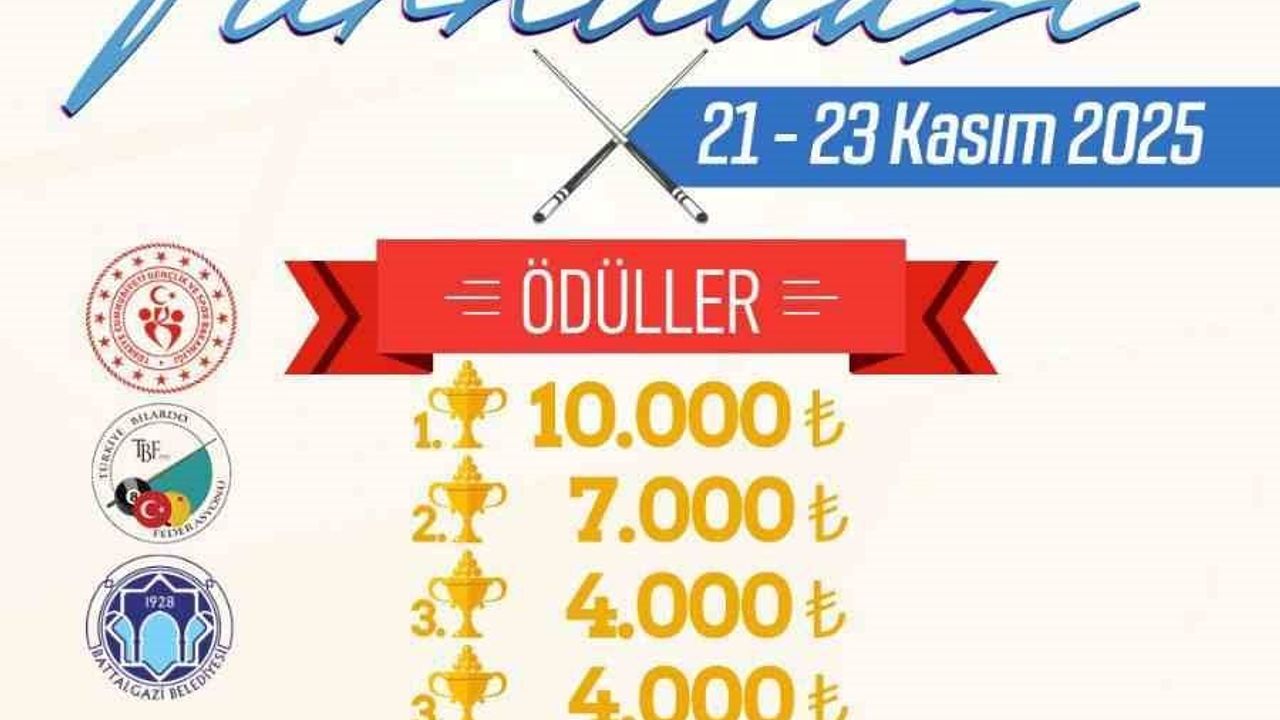 Battalgazi Belediyesi 3. Arslantepe 3 Bant Bilardo Turnuvası için Kayıtlar Açıldı