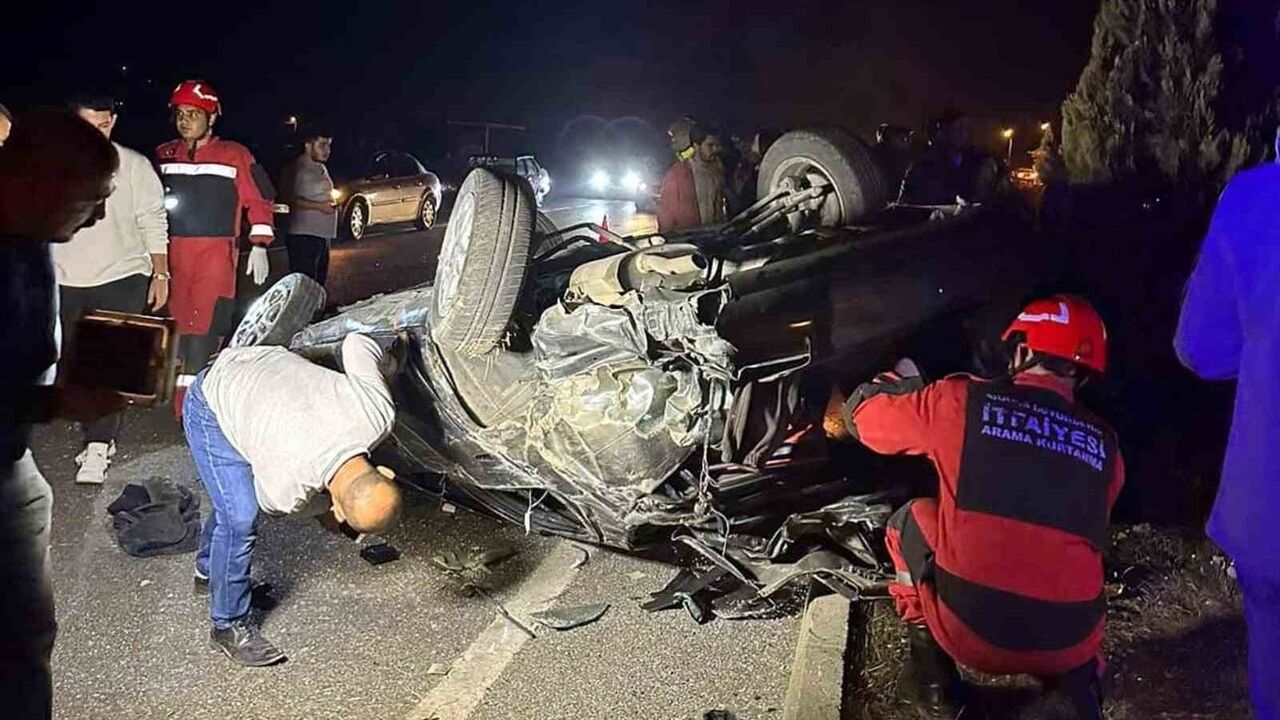 Bayır Mevkii'nde takla atan araçta sürücü hafif yaralandı
