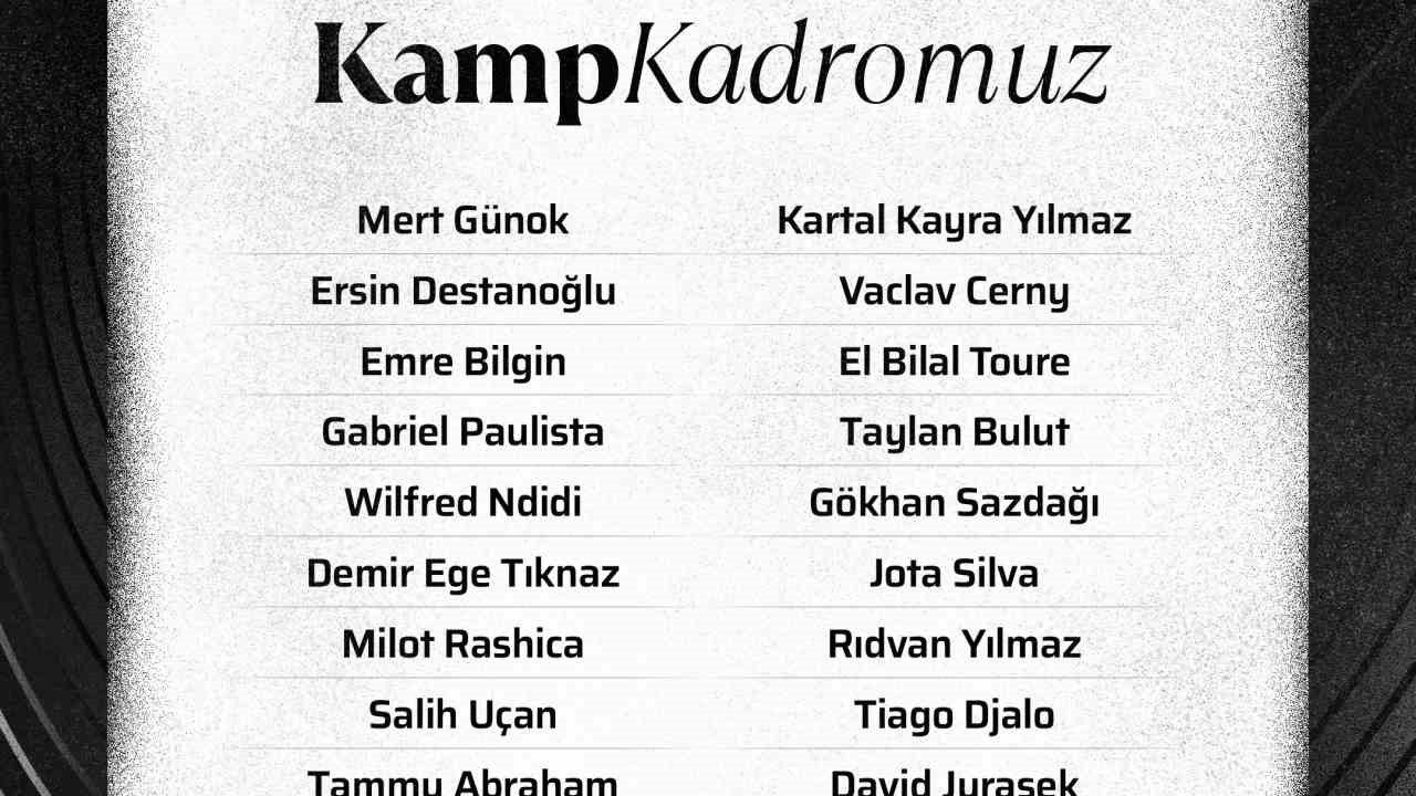 Beşiktaş'ın Antalyaspor maç kamp kadrosu açıklandı