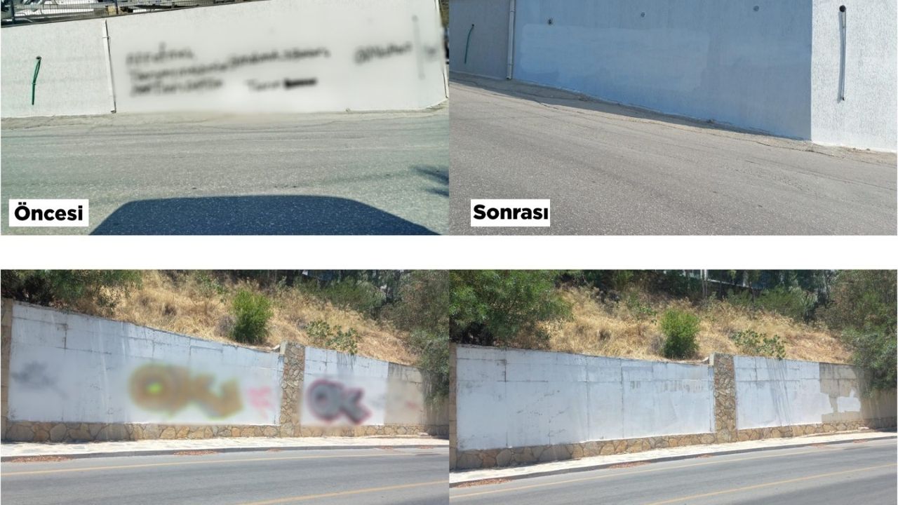 Bodrum'da estetik için 6 ayda 29 duvar yazısı temizlendi