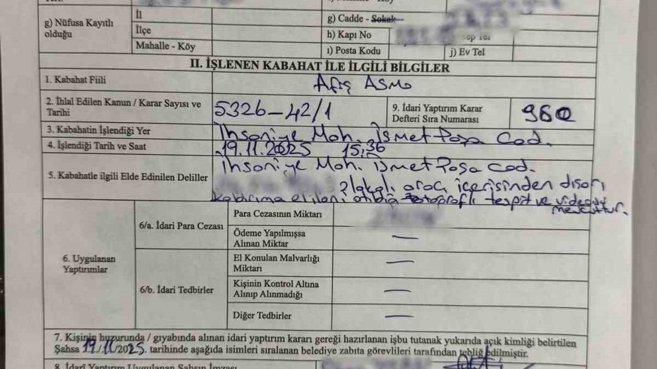 Bolu'da araçtan broşür atan sürücüye idari ceza