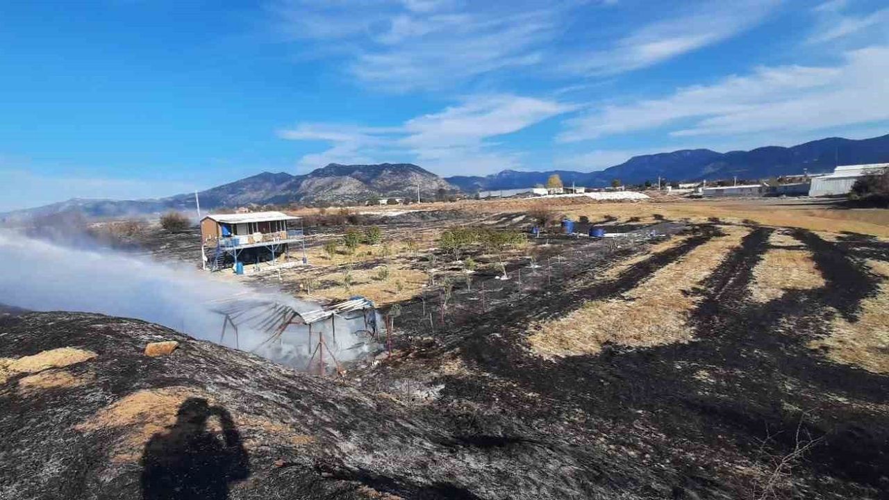Bucak'ta Gündoğdu köyünde arazi yangını itfaiye tarafından söndürüldü