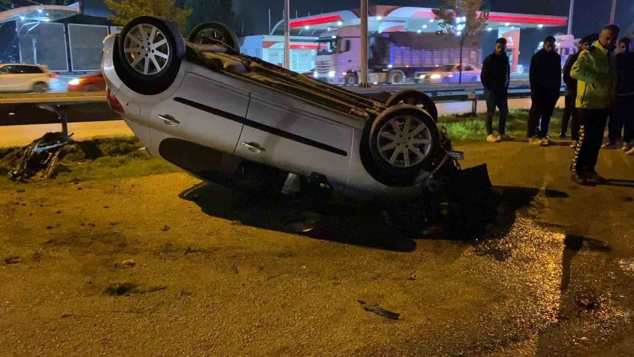 Bursa İnegöl'de otomobil takla attı: 2 yaralı