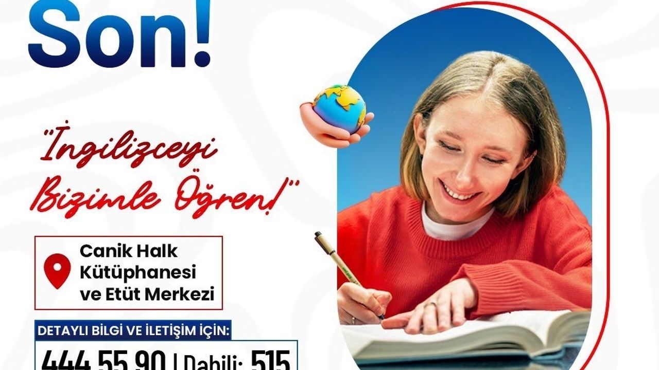 Canik Belediyesi'nden ücretsiz 3 düzey İngilizce eğitimi