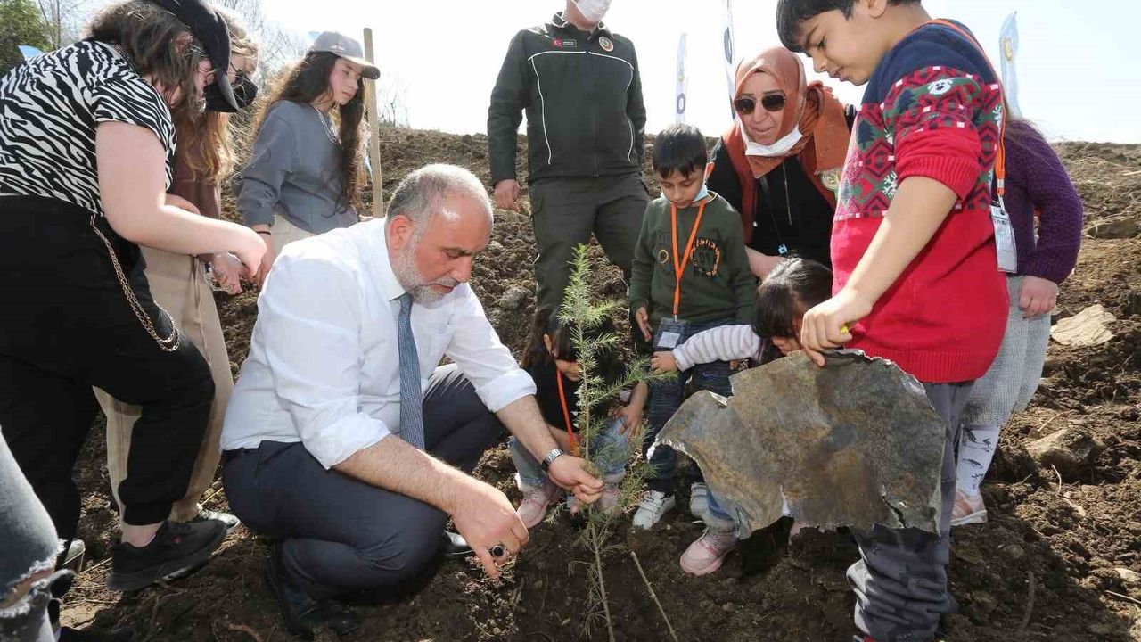 Canik'te 11 Kasım'da fidanlar toprakla buluştu