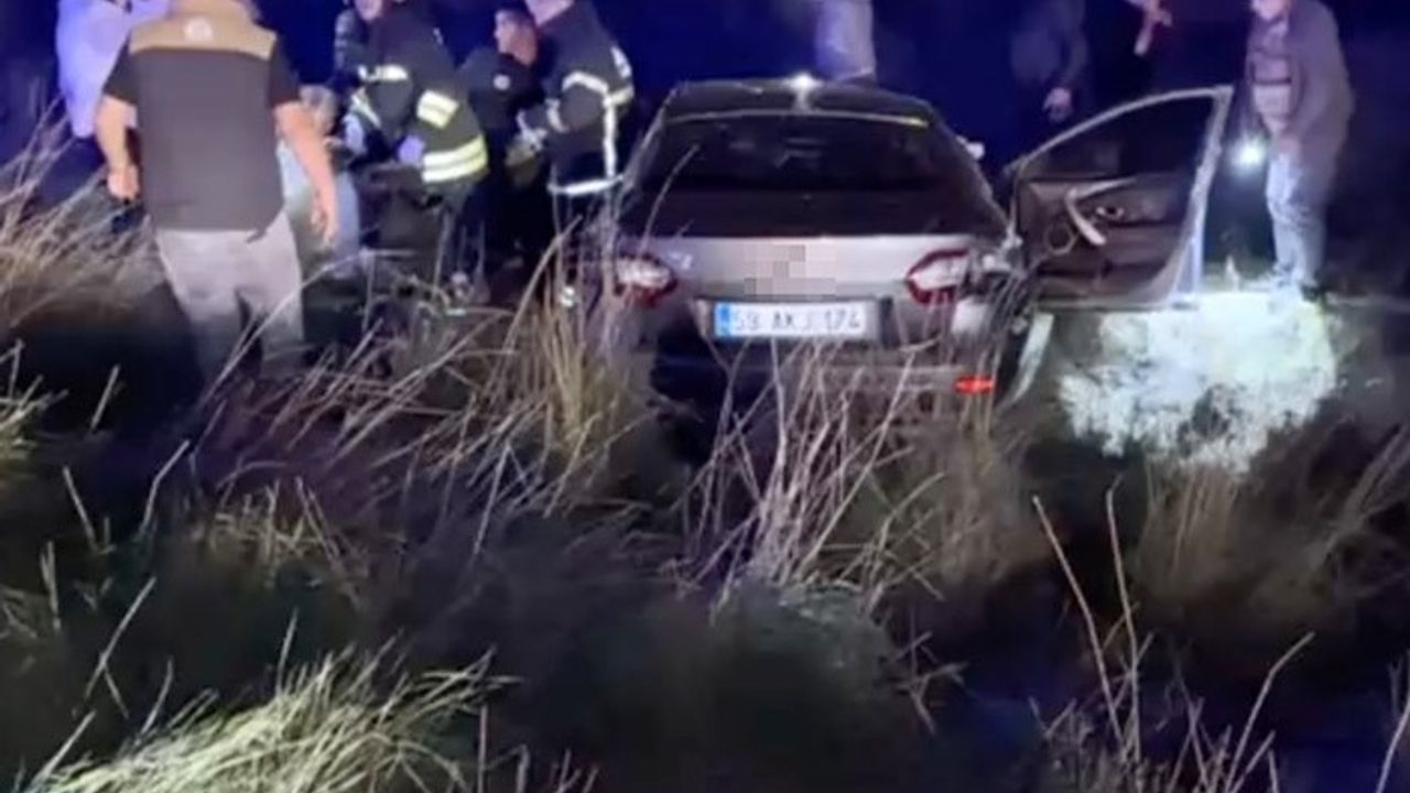 Çerkezköy'de şarampole yuvarlanan otomobil: 1 ölü, 1 yaralı