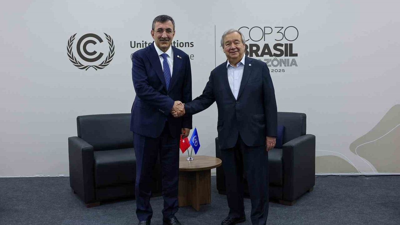 Cevdet Yılmaz, Guterres ile Belem'de Görüştü