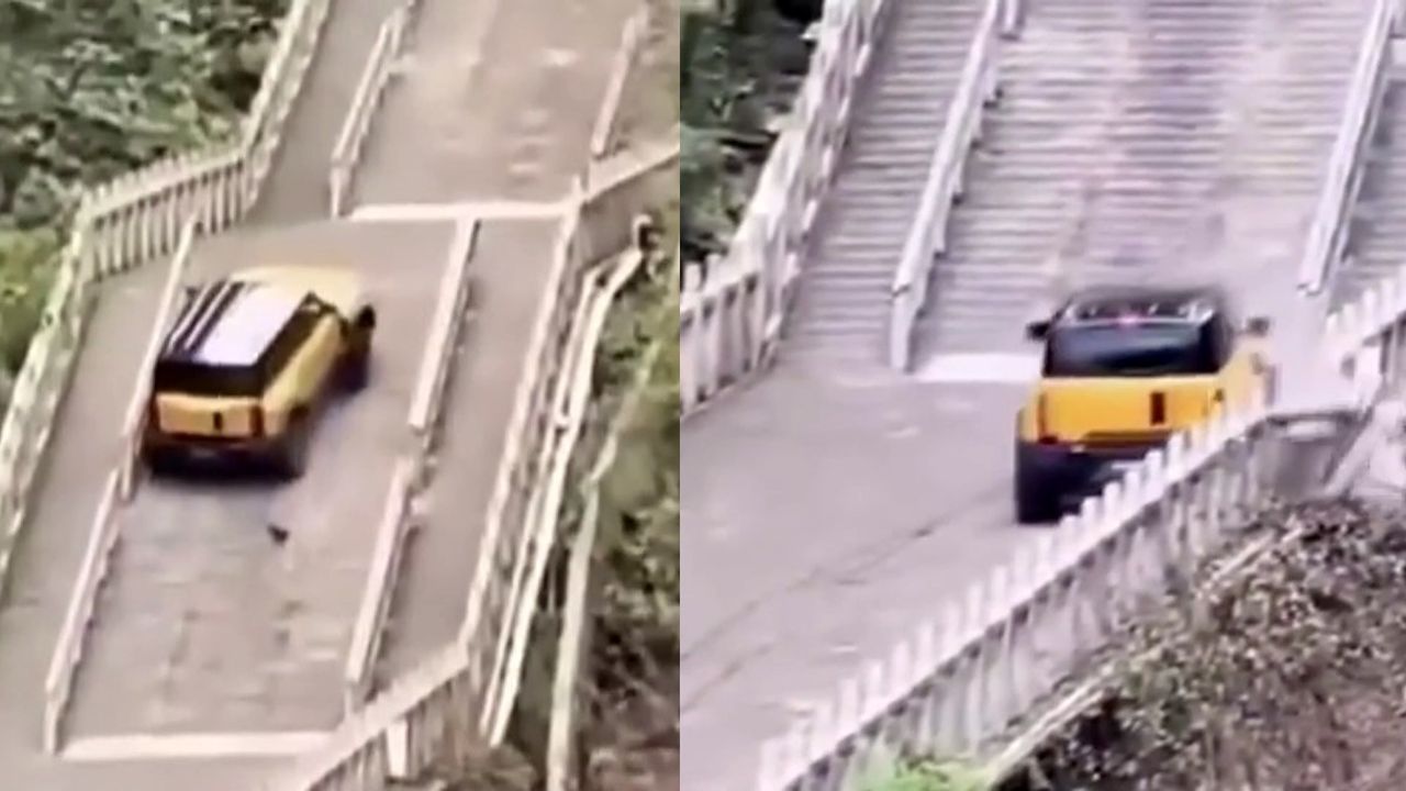 Chery test aracı Tianmen Dağı’nın 999 merdiveninde tarihi yapıya zarar verdi