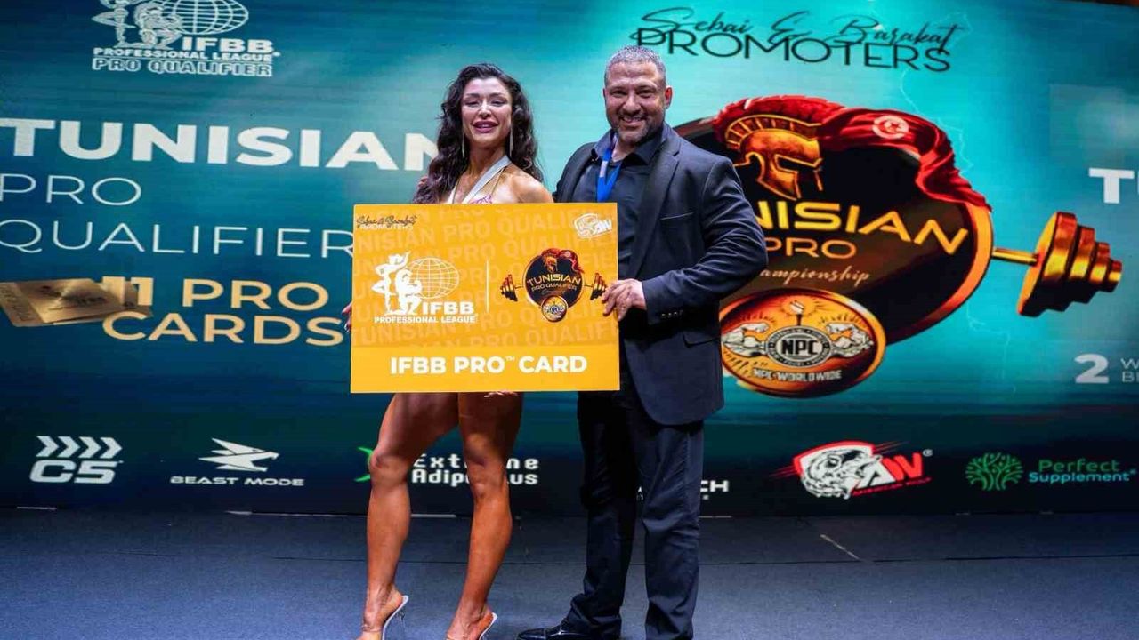 Denizlili Buse Ercan, Tunus'ta IFBB Pro Card sahibi oldu