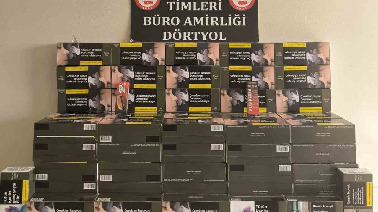 Dörtyol’da kaçak makaron operasyonu: 100 karton ele geçirildi