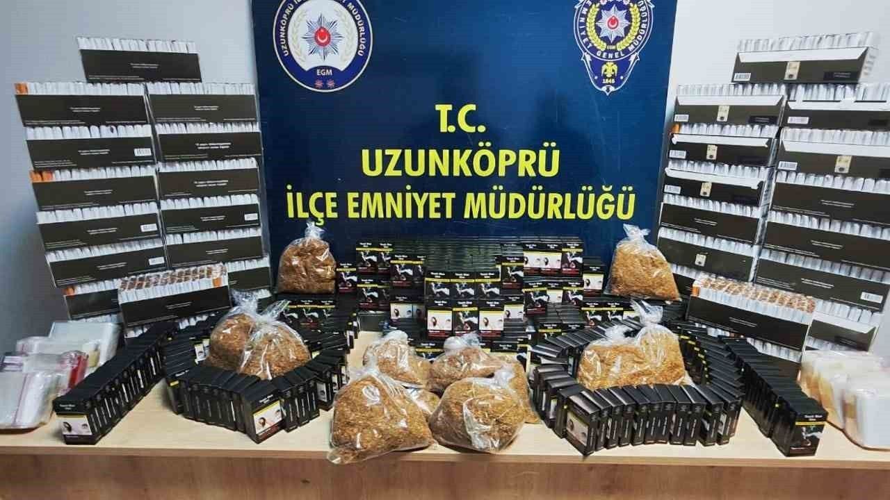 Edirne Uzunköprü’de 17 bin 500 doldurulmuş makaron ele geçirildi