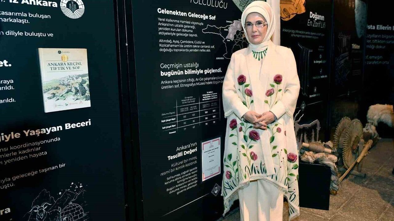 Emine Erdoğan: Sof kumaşı Ankara’nın kültürel belleğini dokuyor