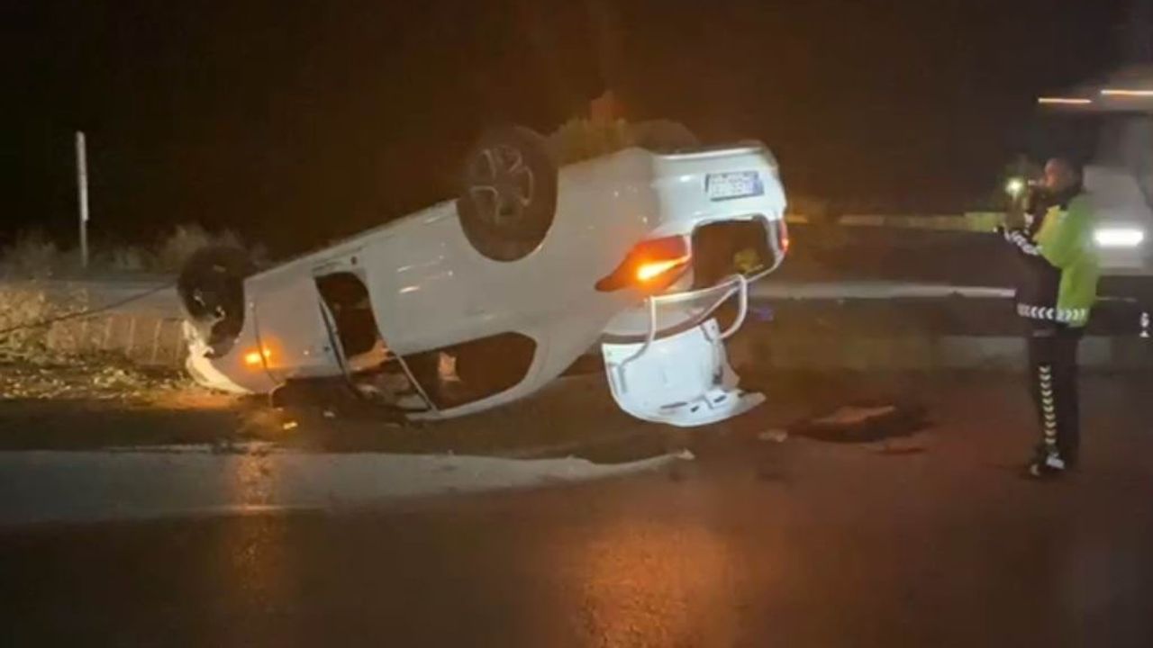 Ereğli’de takla atan otomobilde 3 kişi yaralandı