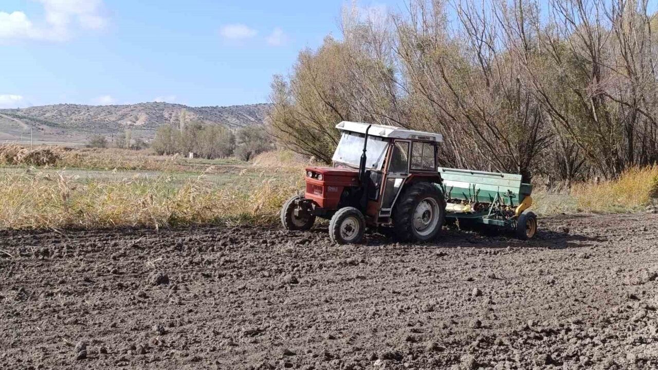 Eskişehir'de kıraç arazide hububat eken çiftçi yağmur bekliyor