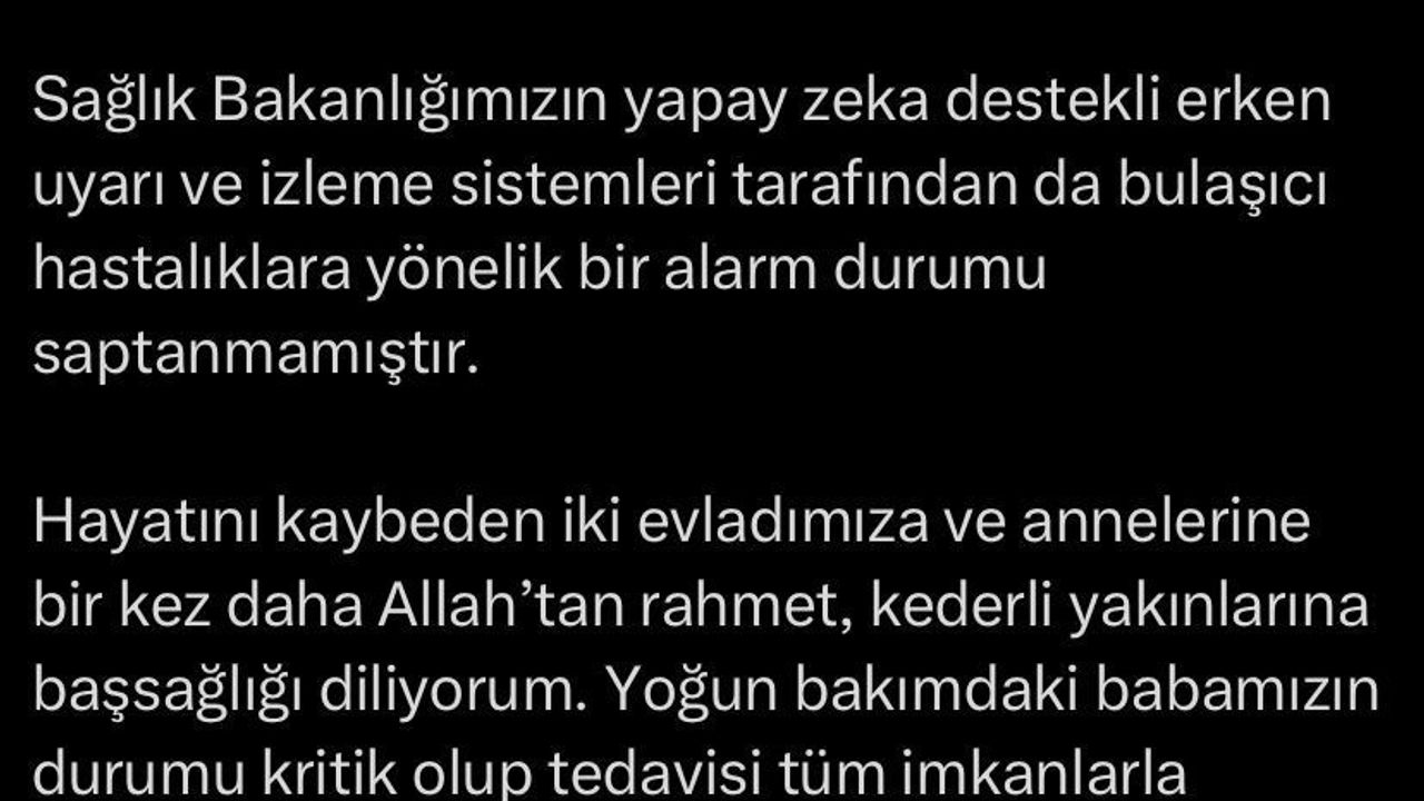 Güner: Fatih vakasının ardından İstanbul'da gıda zehirlenmelerinde anormal artış yok