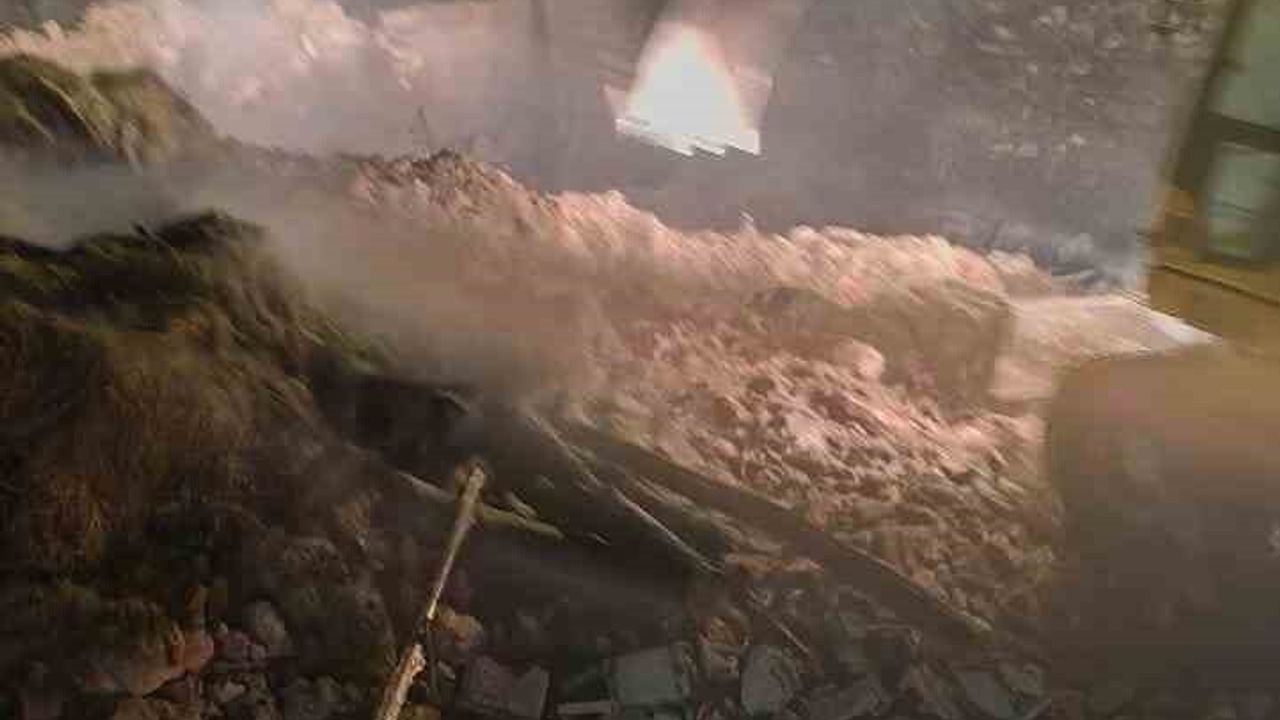 Gürpınar'da samanlık yangını itfaiyenin müdahalesiyle söndürüldü