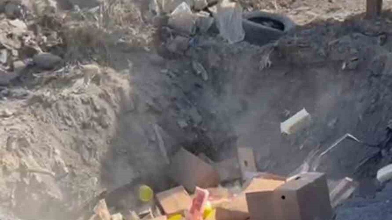 Hatay'da 1 ton sağlıksız gıda toprağa gömülerek imha edildi