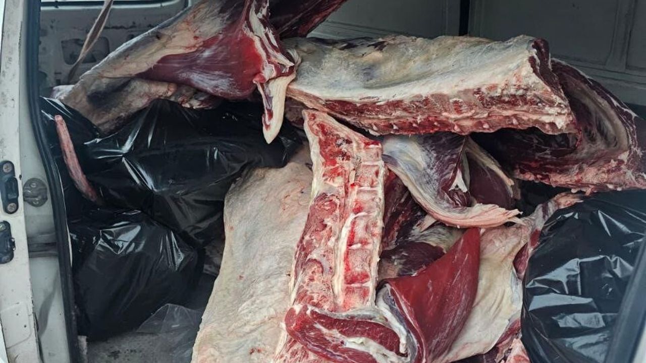 Hatay’ın Erzin ilçesinde menşei belirsiz 1 ton kırmızı et ele geçirildi