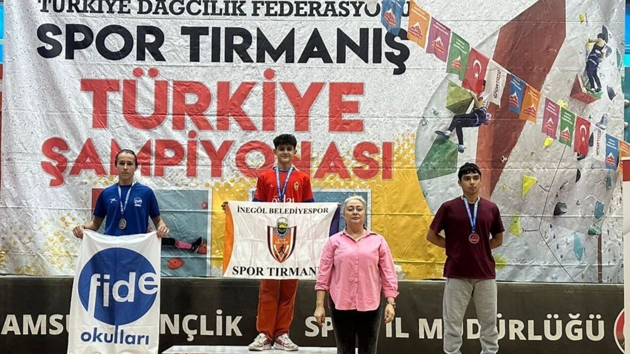 İnegöl Belediyesporlu sporculardan Samsun'da spor tırmanışta iki Türkiye derecesi