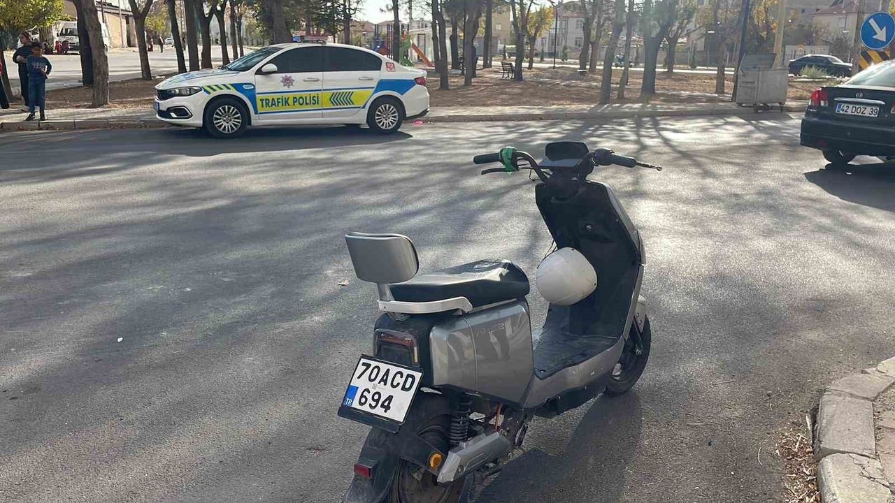 Karaman'da elektrikli bisiklet sürücüsü epilepsi nöbeti geçirince kaza yaptı