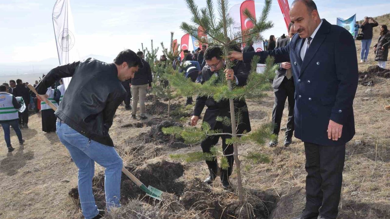 Kars’ta 5 bin 500 fidan Paşaçayır’da toprağa verildi