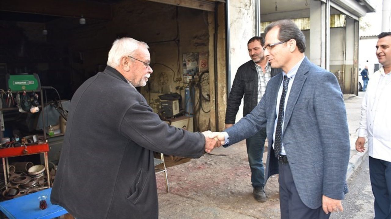 Kaymakam Ali Güldoğan sanayi sitesinde esnafla buluştu