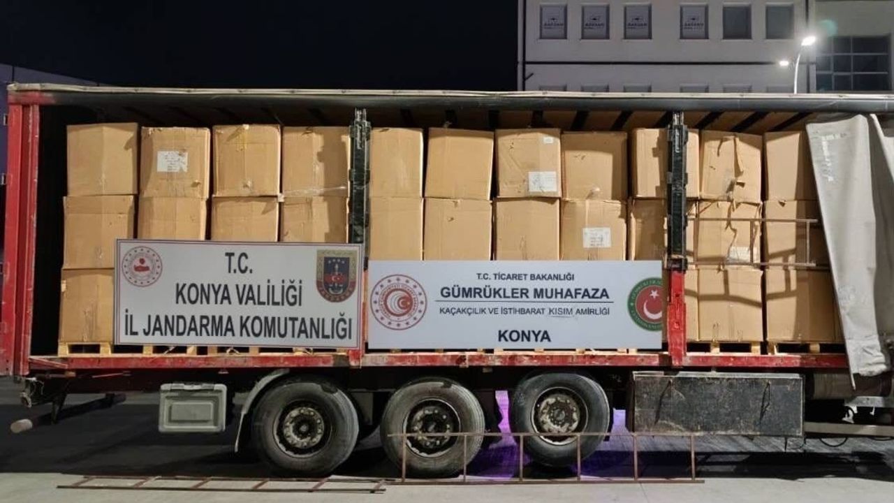 Konya'da 12 bin 920 kilogram bandrolsüz tütün ele geçirildi