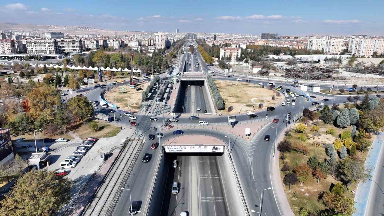 Konya Otogar Kavşağı’nda tramvay ikinci etap düzenlemesi başladı