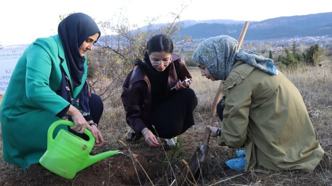 Kütahya Dumlupınar Üniversitesi'nde "Yeşil Vadi Seferberliği" fidan dikimi