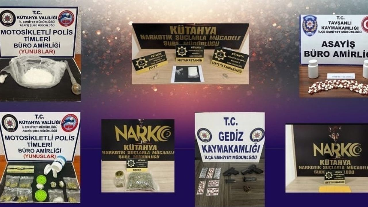 Kütahya Emniyeti son iki haftada 49 operasyonla uyuşturucuya müdahale etti