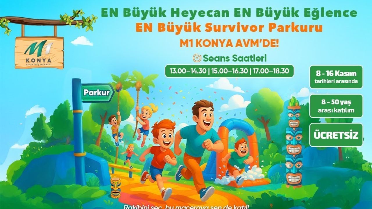 M1 Konya AVM’de 'En Büyük Survivor Parkuru' 8-16 Kasım’da