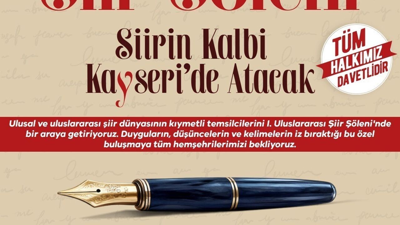 Melikgazi'de 1. Uluslararası Şiir Şöleni 22 Kasım'da