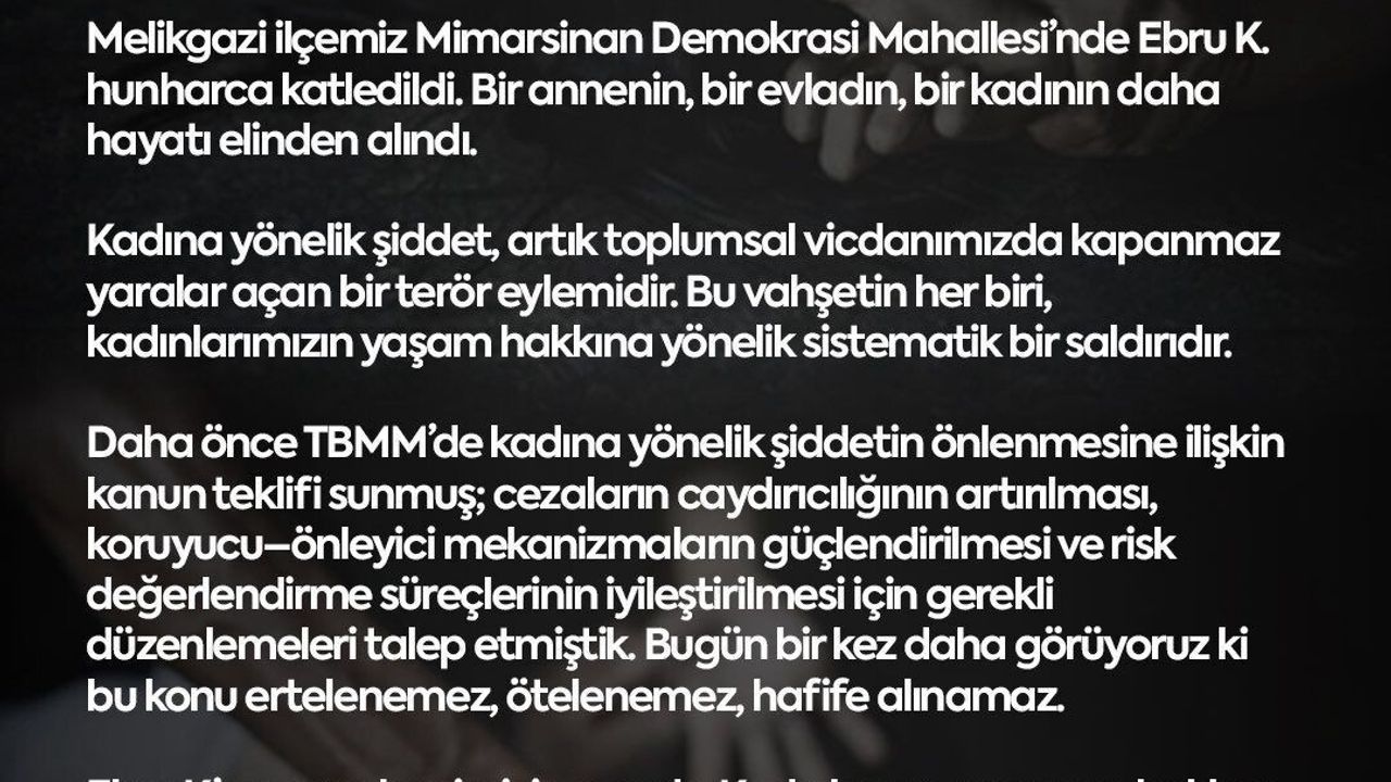 MHP'li Baki Ersoy: Kadınların yaşam hakkını korumak hepimizin borcu