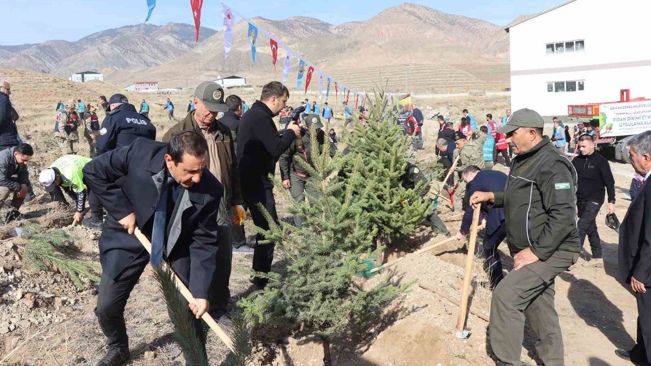 Oltu'da 3 bin fidan toprakla buluştu