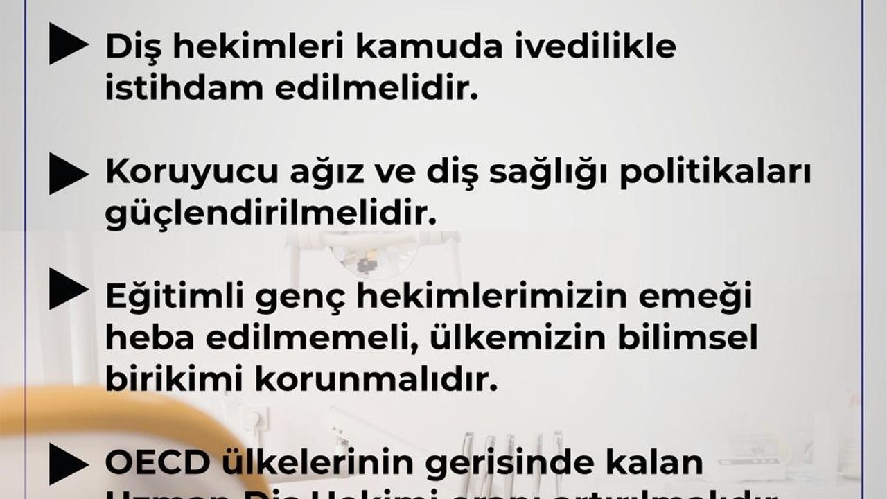 Sağlık-Sen: Kamuda diş hekimliği atamaları ve uzmanlaşma teşvik edilmeli