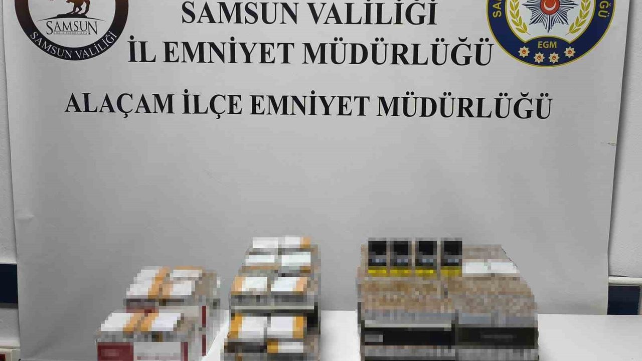 Samsun Alaçam'da 14 bin 220 kaçak makaron ele geçirildi