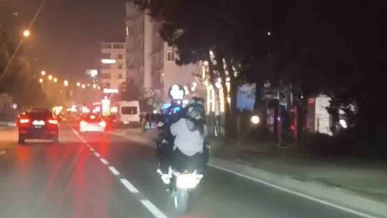 Samsun'da sosyal medyadaki motosiklet ihlaline 4 bin 143 lira ceza