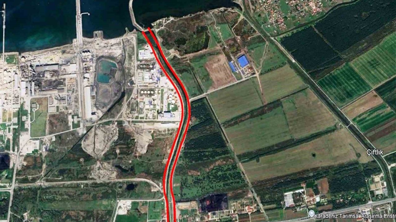 Samsun Yeni OSB’de kanal drenajı tamamlandı, taş nakliyesi devam ediyor