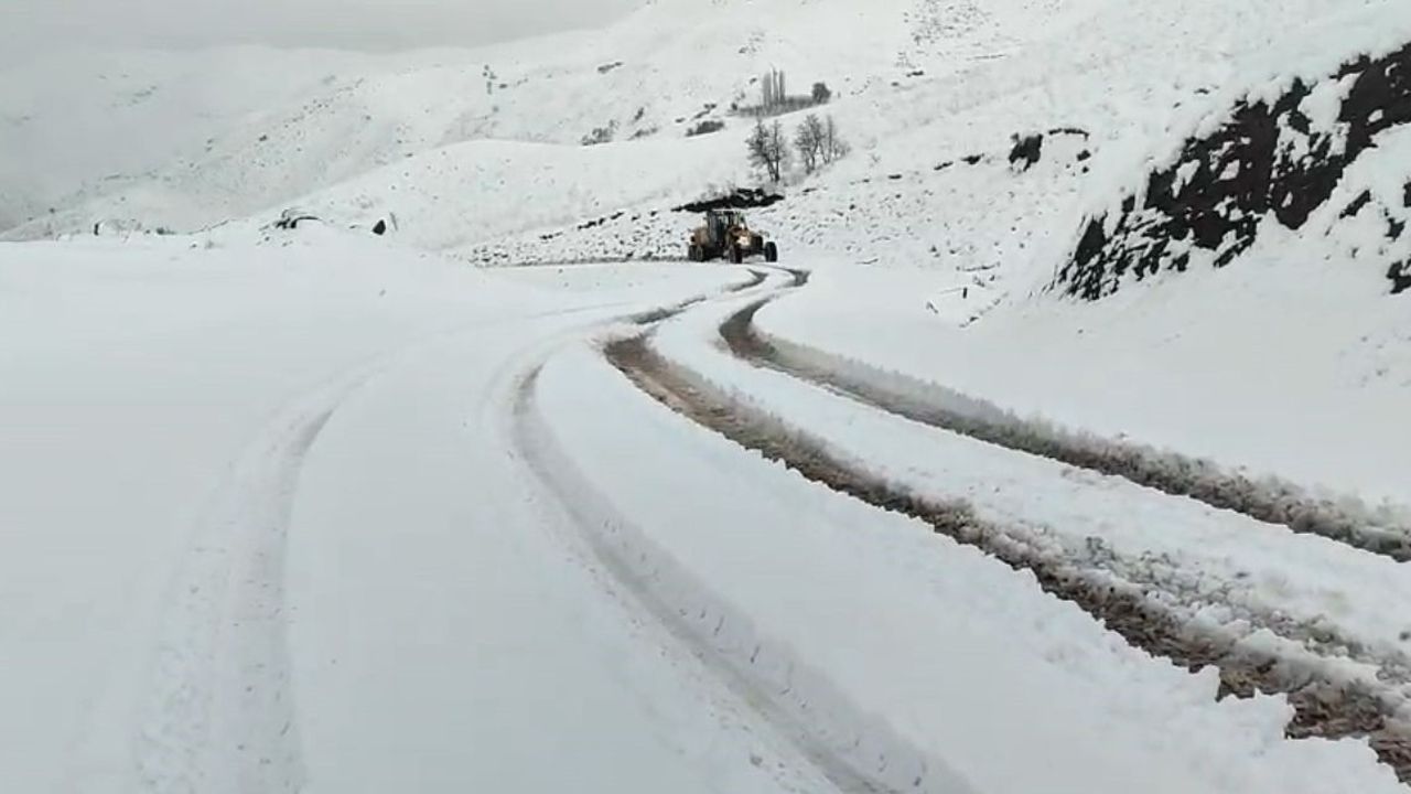 Siirt Pervari'de kar etkili oldu: araçlar yolda mahsur kaldı