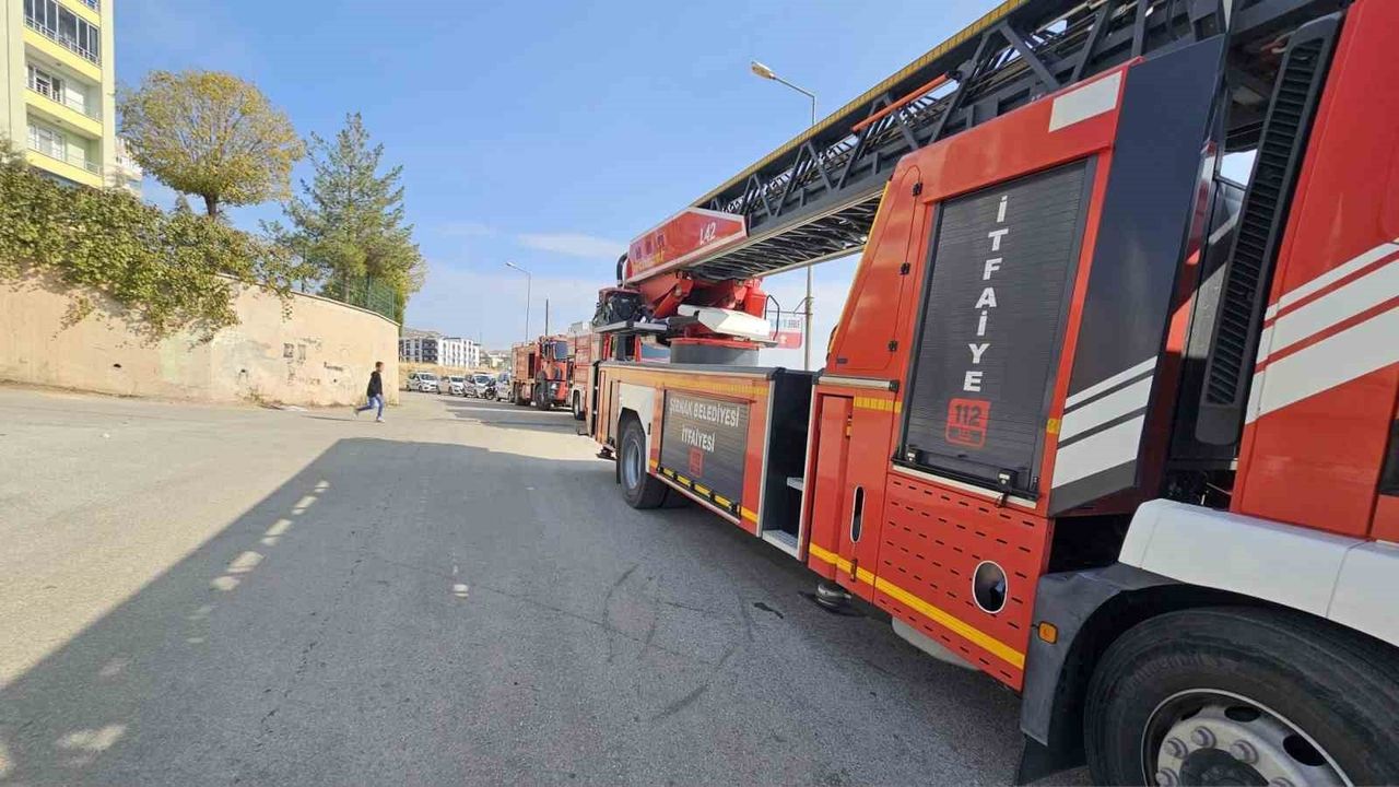 Şırnak Yeni Mahalle'de boş arazide odun ve lastik yangını