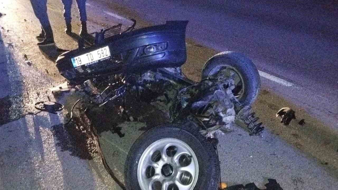 Sungurlu'da takla atan otomobil hurdaya döndü: 1 yaralı