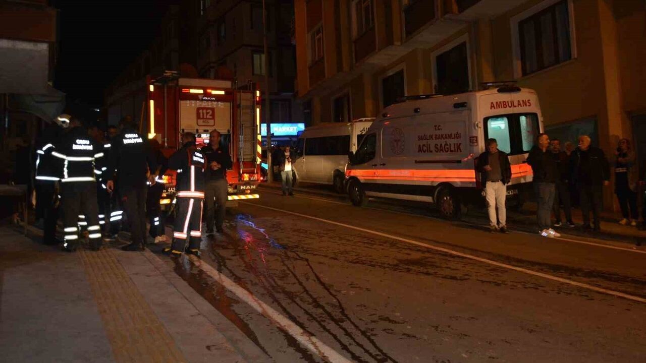 Ünye'de sobadan çıkan yangında anne ve oğlu yaralandı