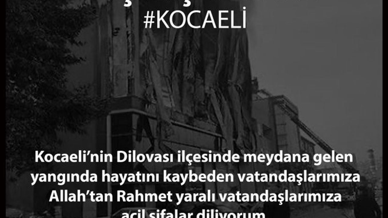 Vali Aslan'dan Kocaeli Dilovası yangını için taziye