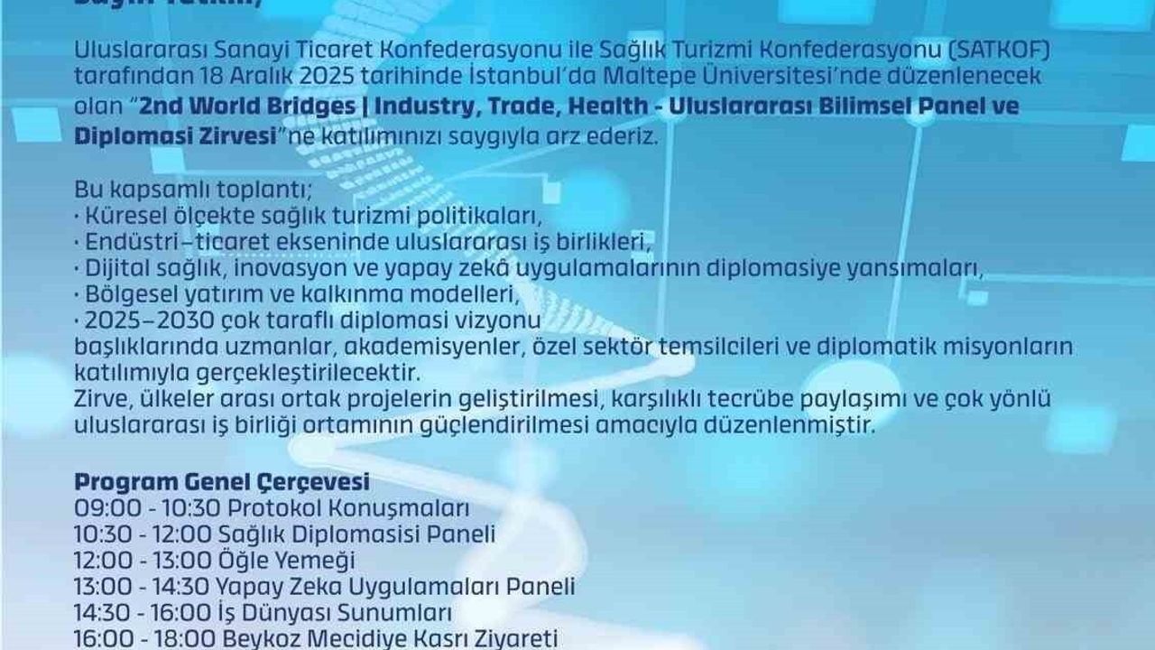 2nd World Bridges Zirvesi İstanbul'da başladı — Sağlık diplomasisi ve dijital sağlık gündemde