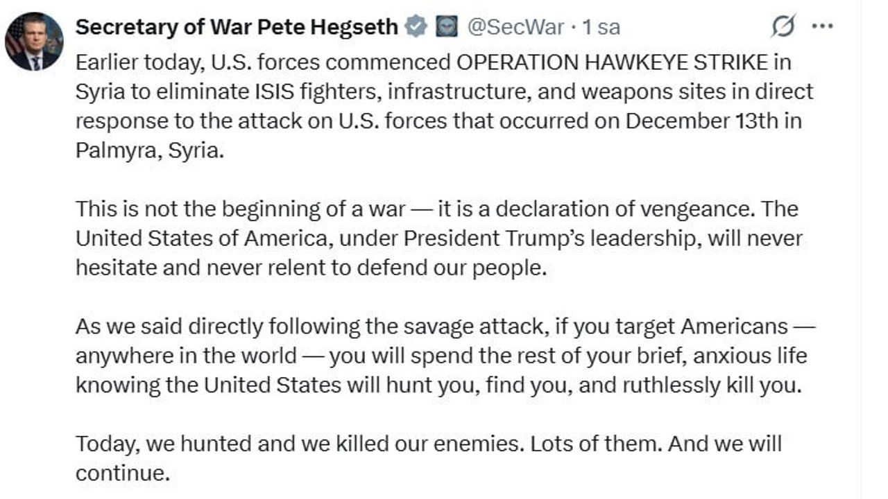 ABD, Tedmur (Palmira) saldırısına misilleme: DEAŞ mevzilerine operasyon